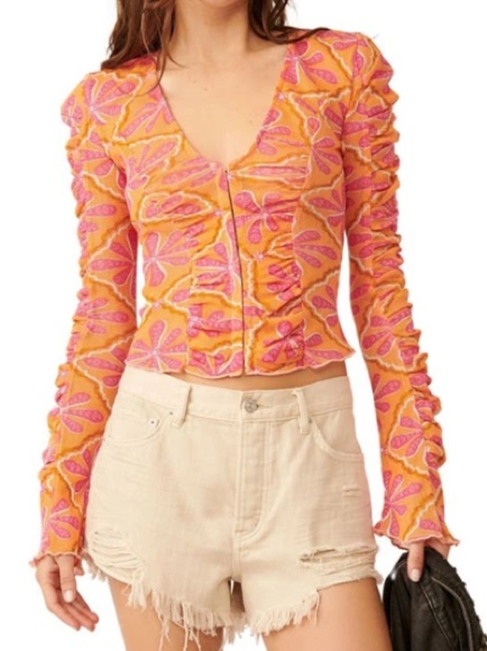 FREE PEOPLE Through The Meadow Top In Grapefruit Seltzer